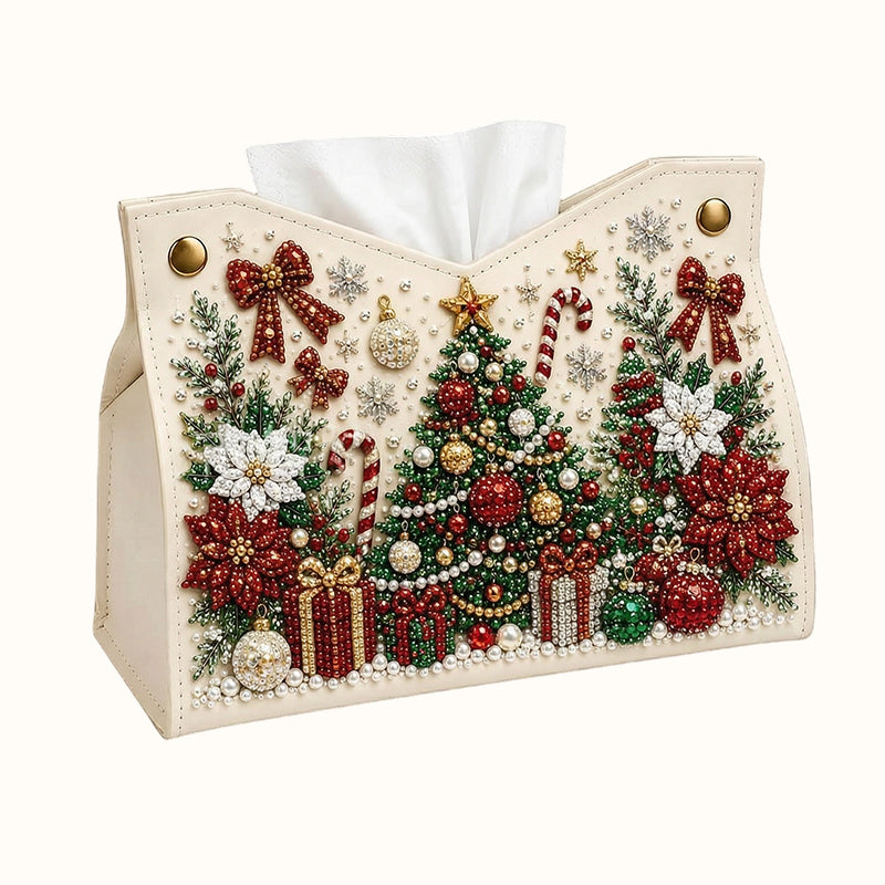 🎄DIY Diamond Painting Tissue Holder -- Double-Sided Christmas Craft, Festive Designs & Everyday Use