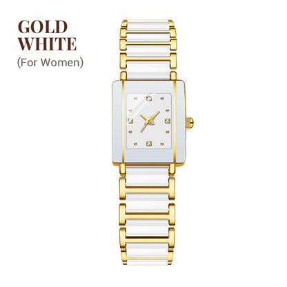 ⌚ Elegant Ceramic Band Watch — 3ATM Water Resistant, Quartz, Gift Box Included