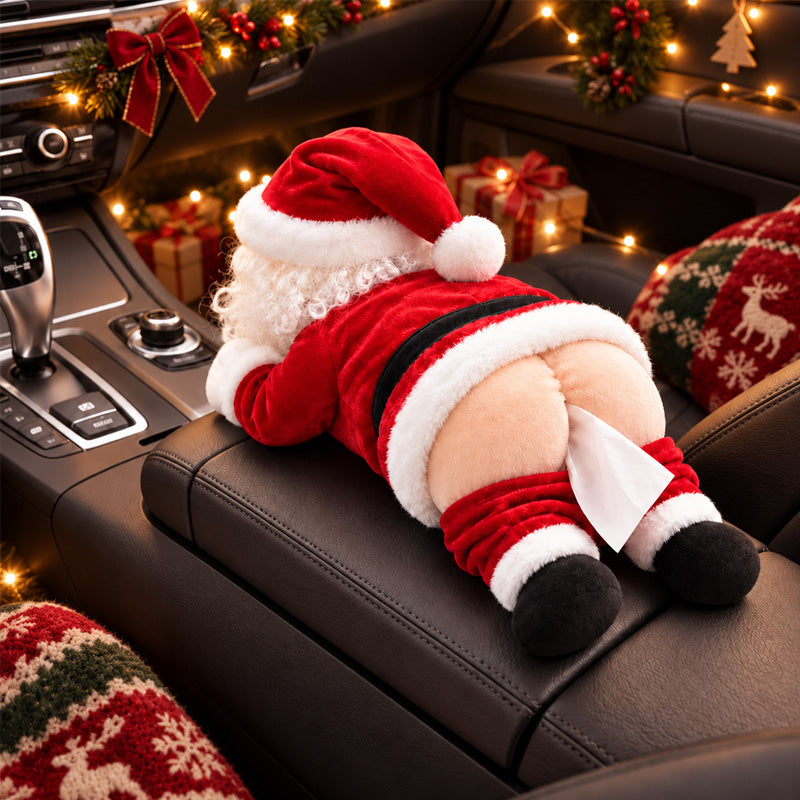 🎅Santa's Cheeky Side -- Funny Butt Tissue Box Cover for Christmas Laughs