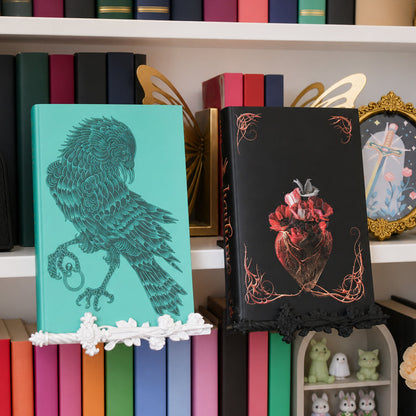 📚✨ Floating Book Display Shelf — Magical Floating Look with Decorative Botanical Accent