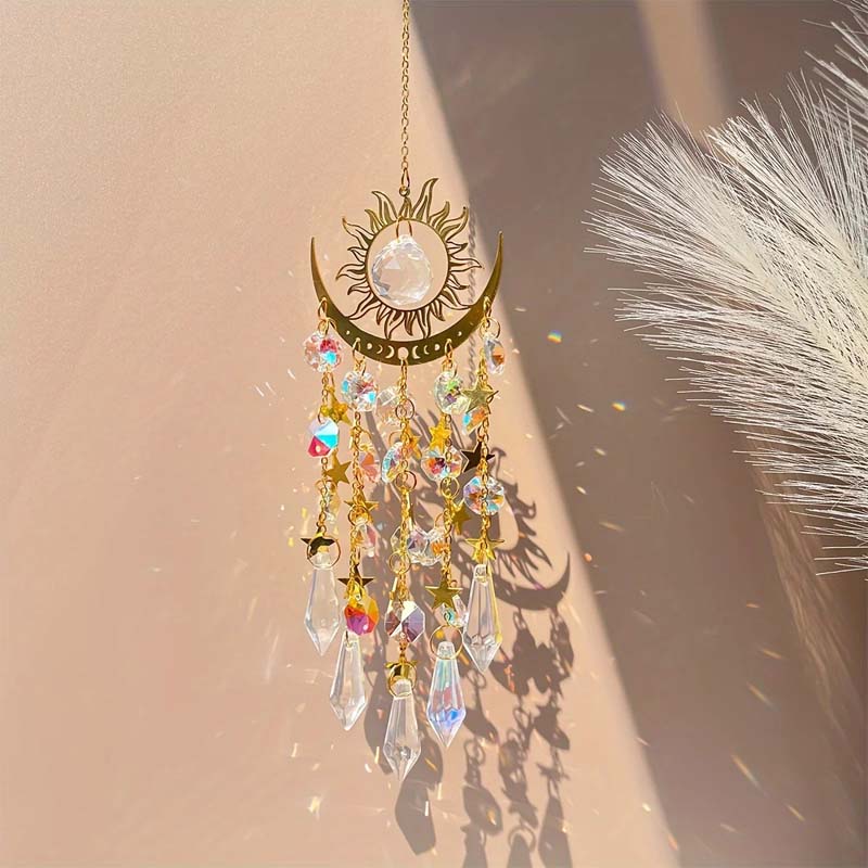 ✨ Golden Flame Moon Crystal Pendant – Your sparkling companion!