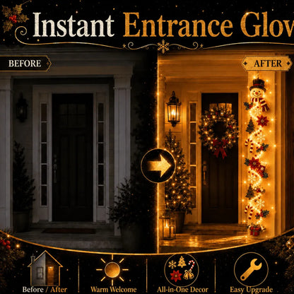 ✨🎄 MerryCascade™ Glowing Christmas Door Hanger — Warm Light, Handcrafted Charm, 6 Vertical Designs