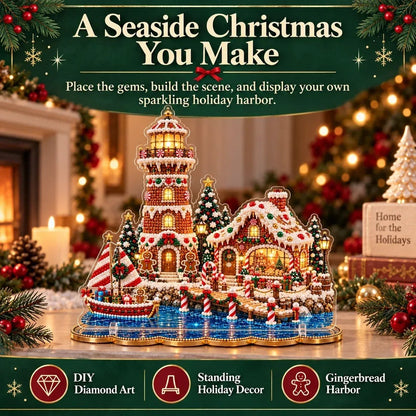 🗼DIY Pearl Diamond Christmas Lighthouse Kit -- 8 Coastal Styles, Bead-by-Bead Craft & Standing Holiday Display