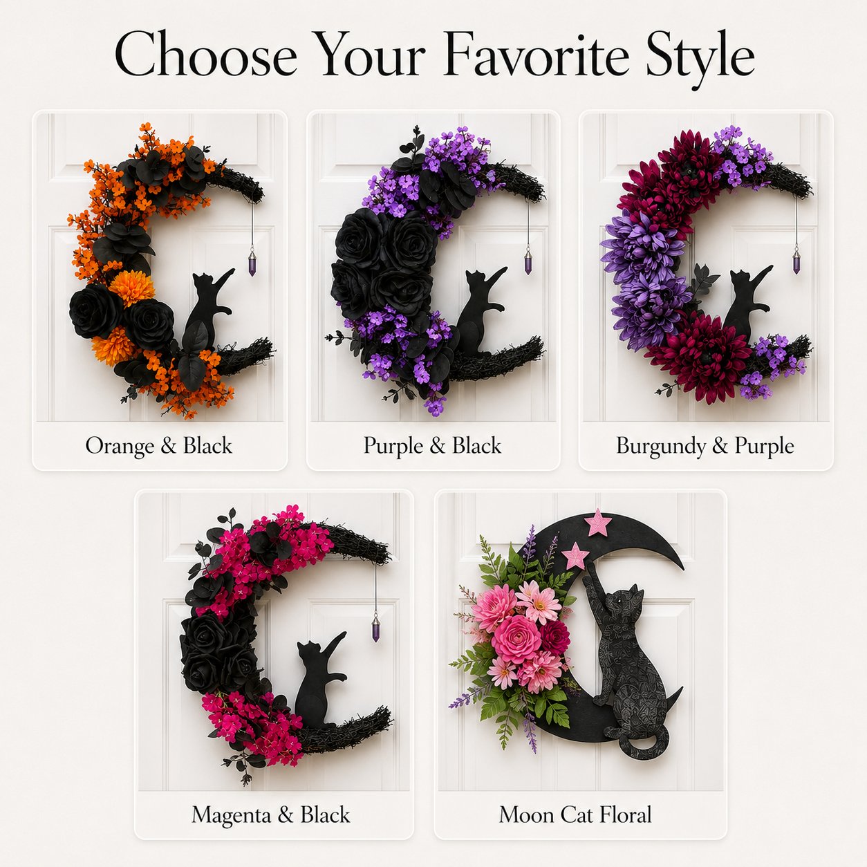 🐈⬛ Black Cat Halloween Wreath: Handcrafted Gothic Door & Autumn Decor! 🌙