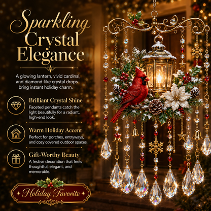 🎄 Christmas Crystal Wind Chime: Sparkling Holiday Porch & Garden Decor! ✨