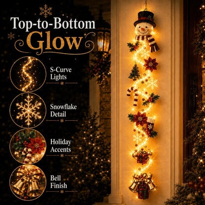 ✨🎄 MerryCascade™ Glowing Christmas Door Hanger — Warm Light, Handcrafted Charm, 6 Vertical Designs