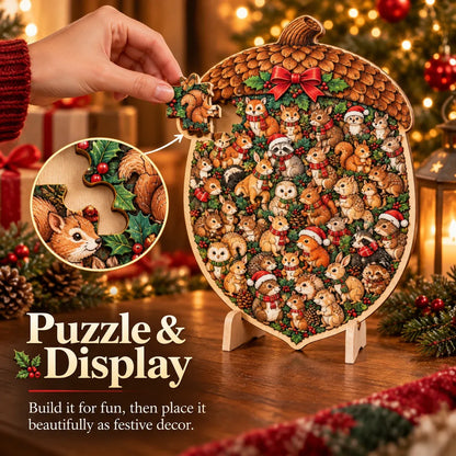 🎄🧩 Wooden Christmas Puzzle with Stand — 8 Festive Designs to Build & Display
