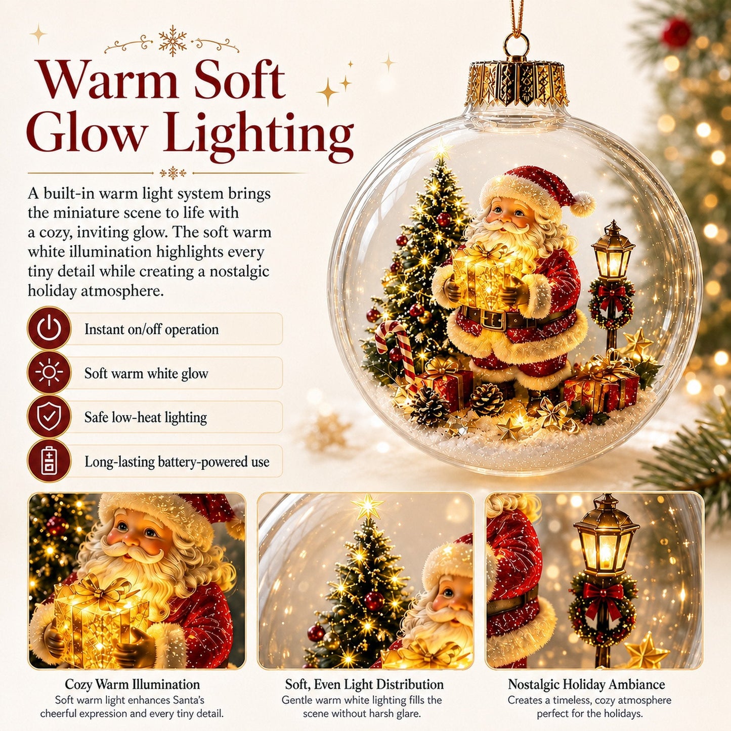 🎄 Lighted Christmas Diorama Globe Ornament: Magical Winter Wonderland Decor! 🎄