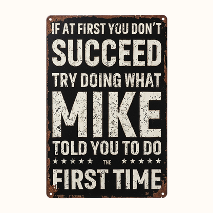 😄 Vintage Motivational Metal Sign: Witty Retro Wall Decor Plaque! 🛠️
