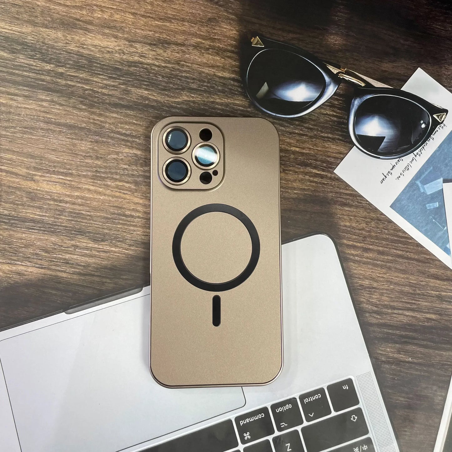 Simple metal magnetic phone case for iPhone