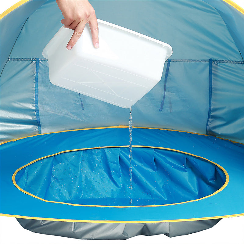 🏖️ Pop-Up Baby Beach Pool Tent: UPF 50+ Sun Shade & Mini Pool! ☀️