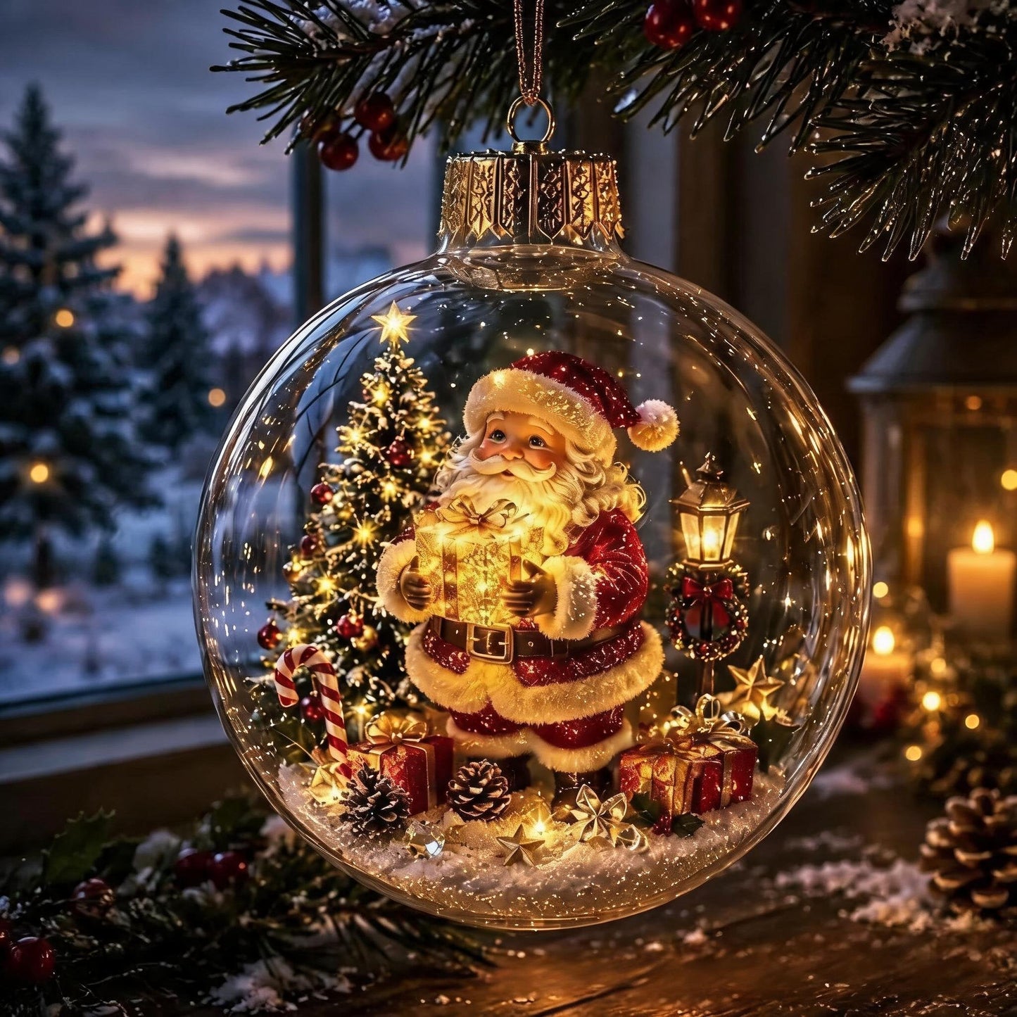🎄 Lighted Christmas Diorama Globe Ornament: Magical Winter Wonderland Decor! 🎄