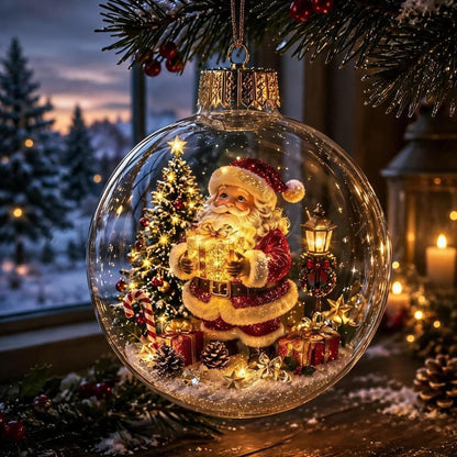 🎄 Lighted Christmas Diorama Globe Ornament: Magical Winter Wonderland Decor! 🎄