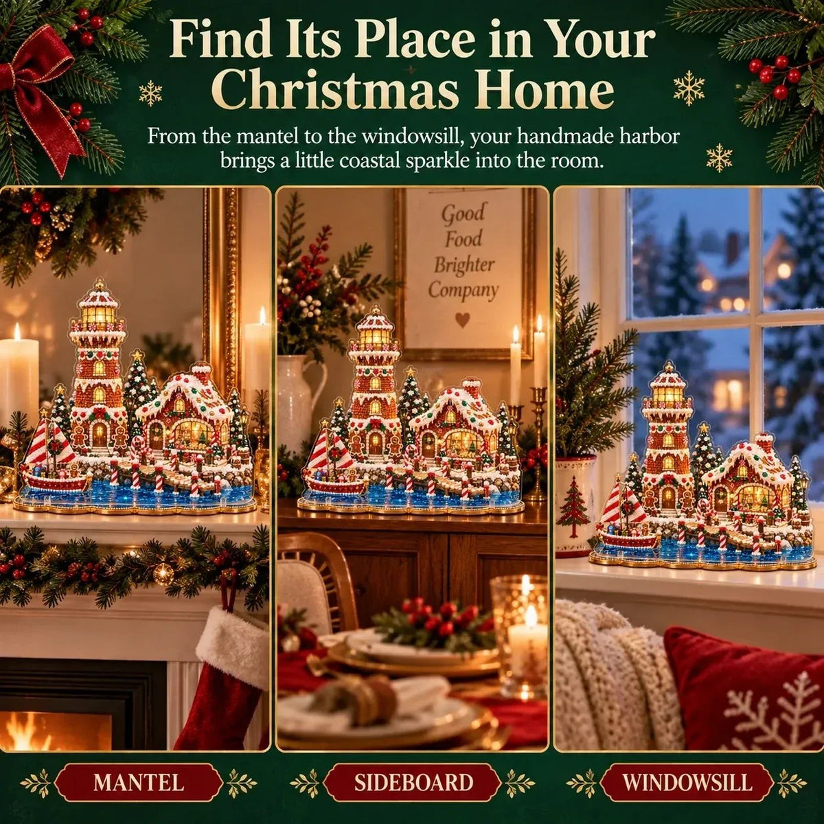 🗼DIY Pearl Diamond Christmas Lighthouse Kit -- 8 Coastal Styles, Bead-by-Bead Craft & Standing Holiday Display