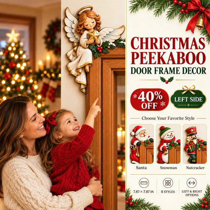 🎄🚪 Christmas Peekaboo Door Frame Corner Decor