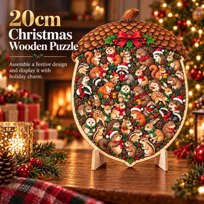 🎄🧩 Wooden Christmas Puzzle with Stand — 8 Festive Designs to Build & Display