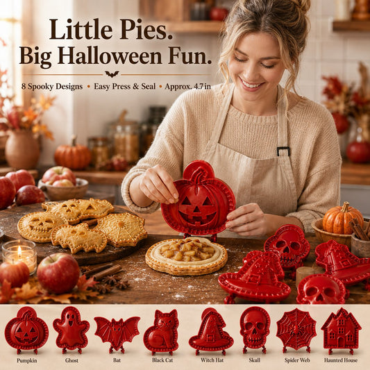 🎃 Cute Halloween Hand Pie Molds Set: Spooky Mini Pie Press & Dough Crimper! 🥧✨