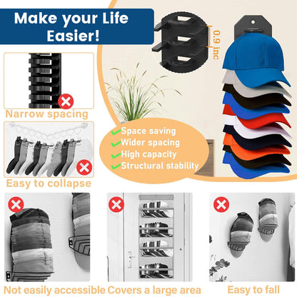 🧢 Hat Wall Storage Rack: Space-Saving Organizer & Dual Mounting Display! ✨