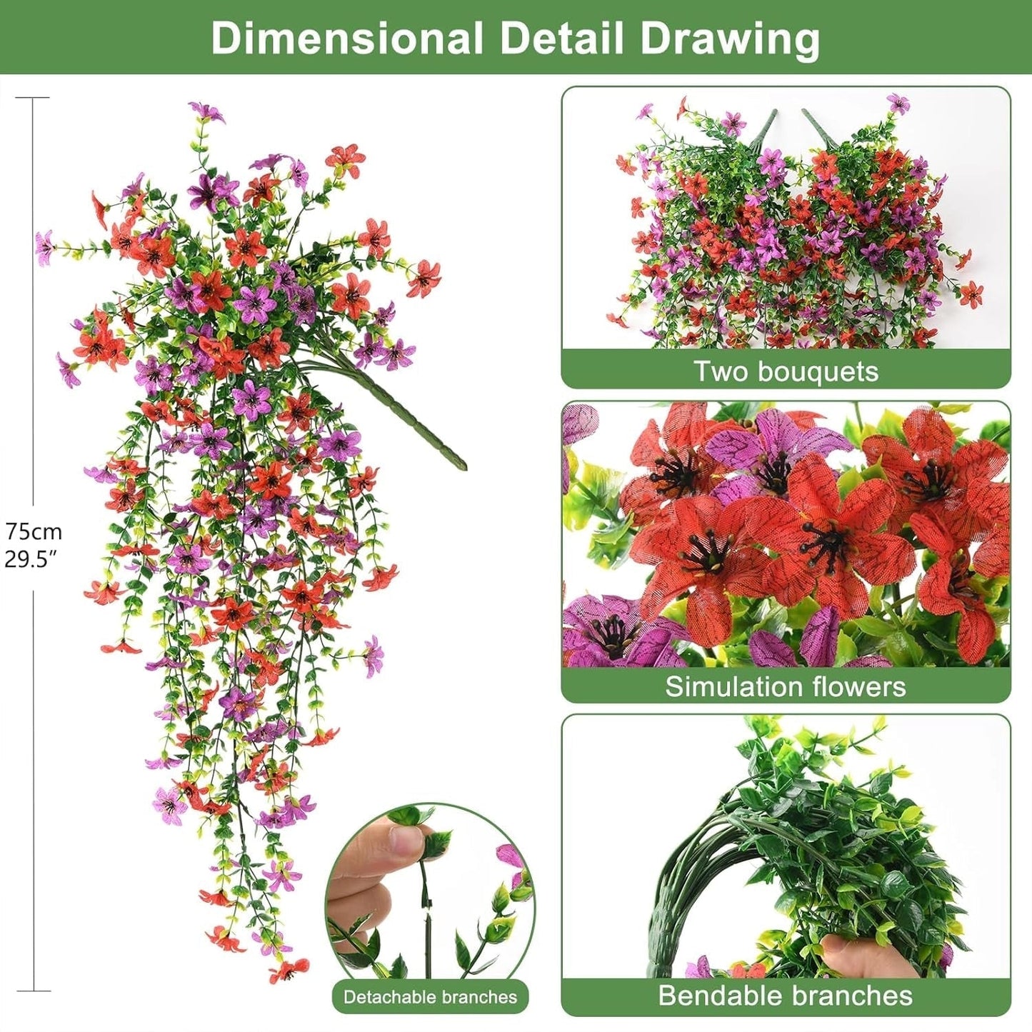 🌿 Cascading daisies & eucalyptus – UV resistant, always in bloom! ☀️