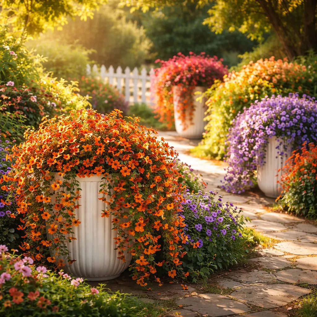 🌿 Cascading daisies & eucalyptus – UV resistant, always in bloom! ☀️