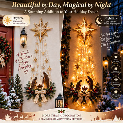 ✝️⭐ Bethlehem Star of Faith Wall Decor — Lighted Nativity Scene with Warm Cascading Glow
