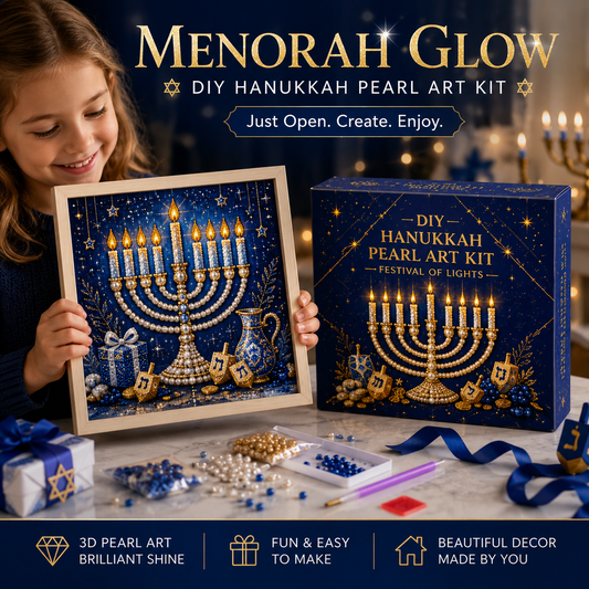 🕎✨ Hanukkah Pearl Art DIY Kit — create something beautiful together, one pearl at a time