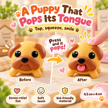 🐶👅 Tongue-Popping Puppy — Press & Pop Fidget Toy for Desk, Study & Gifts