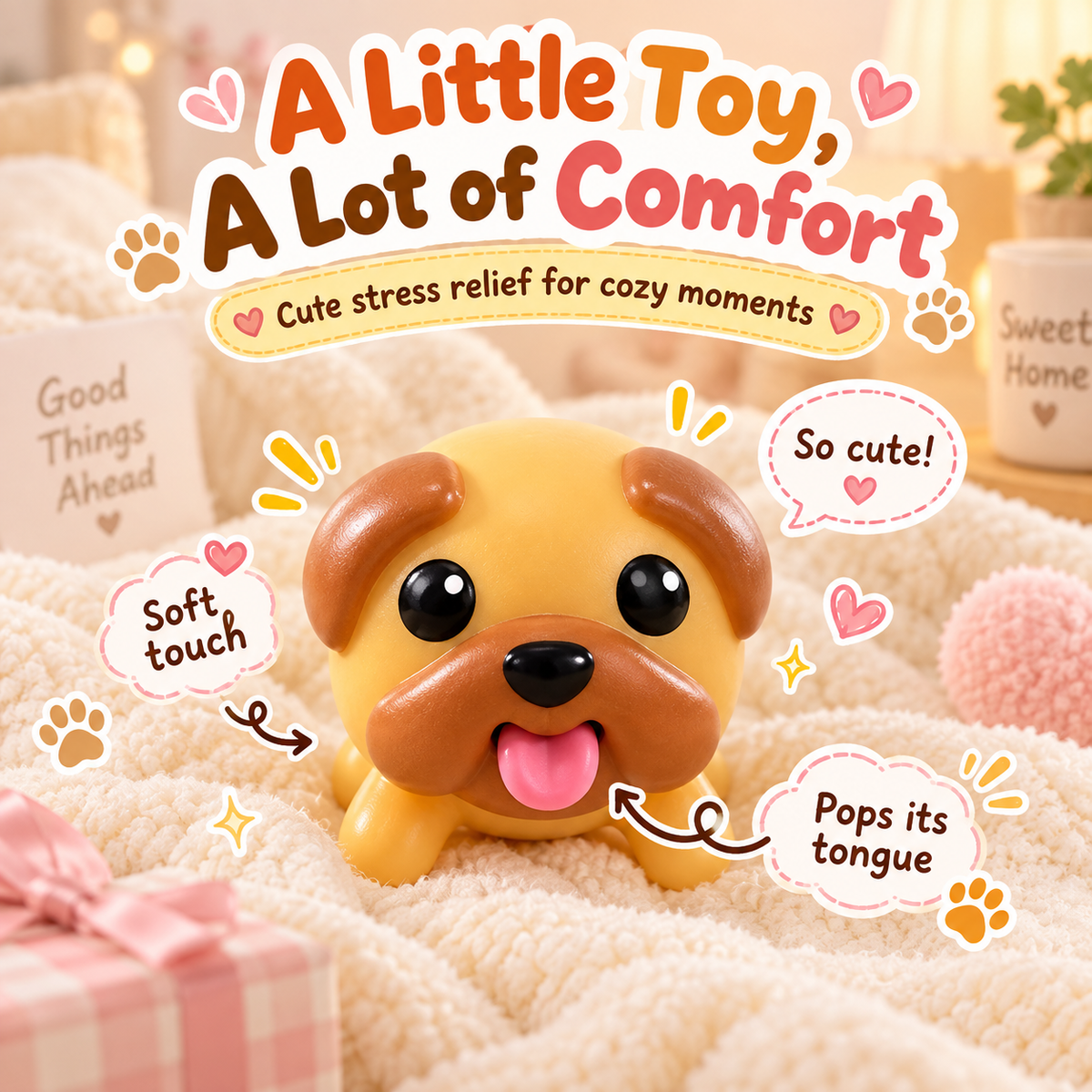 🐶👅 Tongue-Popping Puppy — Press & Pop Fidget Toy for Desk, Study & Gifts