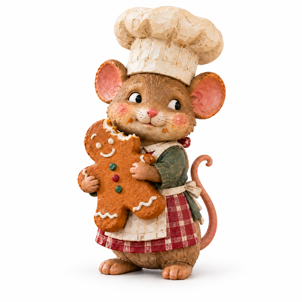 🐭🍪 Gingerbread Mouse Baker — Whimsical Christmas Figurine