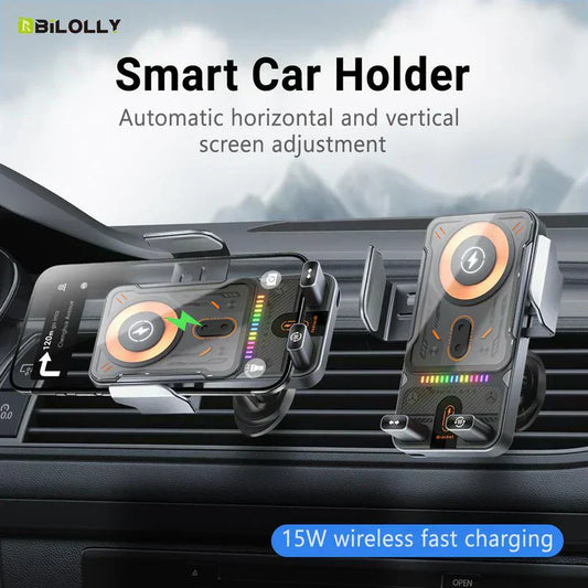 🔥HOT SALE 60% OFF🎁⚡Over 50,000 sold! 📱Smart 2-in-1 Car Rotating Mobile Phone Holder & Wireless Charger⚡