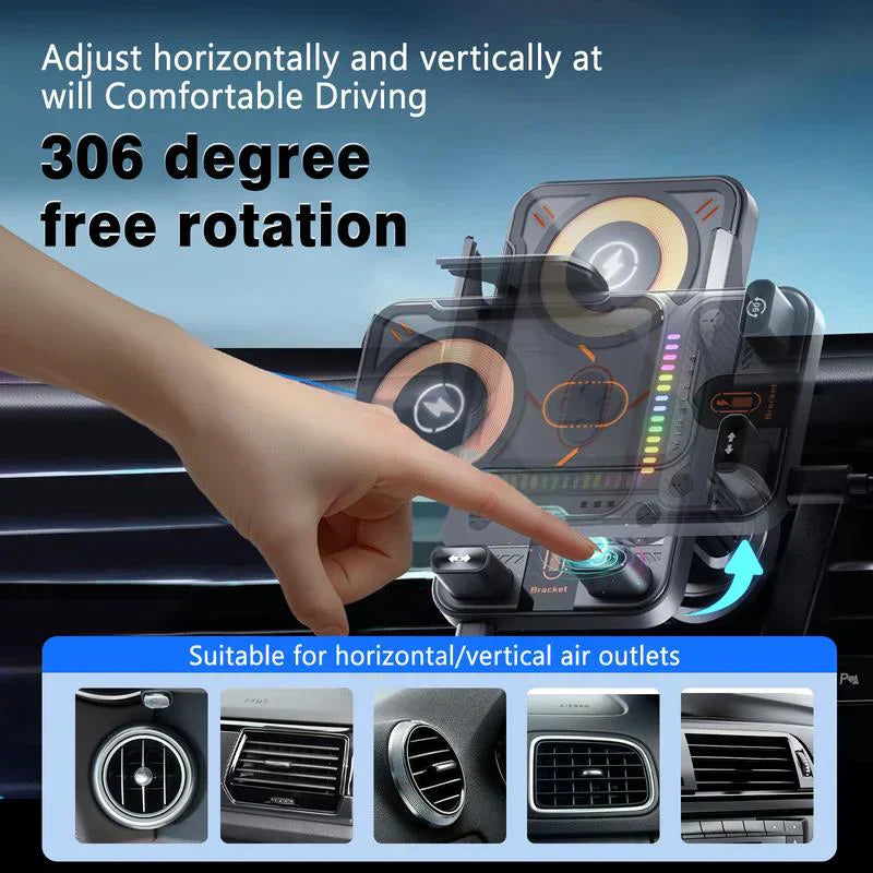 🔥HOT SALE 60% OFF🎁⚡Over 50,000 sold! 📱Smart 2-in-1 Car Rotating Mobile Phone Holder & Wireless Charger⚡