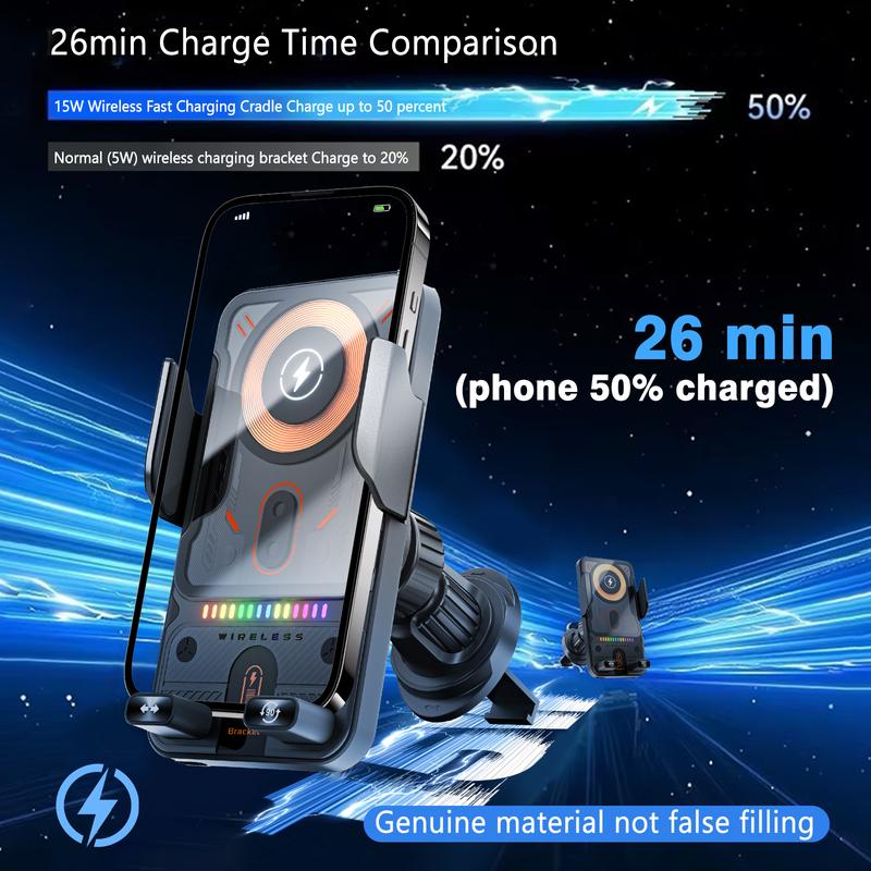 🔥HOT SALE 60% OFF🎁⚡Over 50,000 sold! 📱Smart 2-in-1 Car Rotating Mobile Phone Holder & Wireless Charger⚡