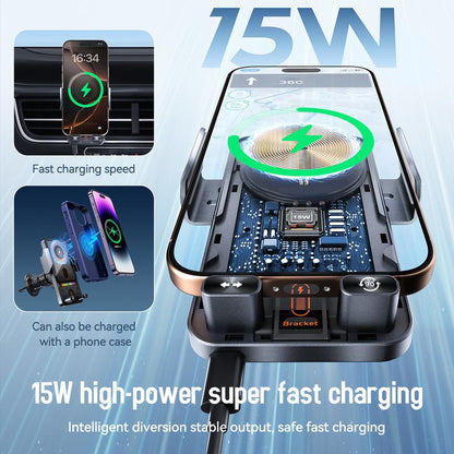 🔥HOT SALE 60% OFF🎁⚡Over 50,000 sold! 📱Smart 2-in-1 Car Rotating Mobile Phone Holder & Wireless Charger⚡