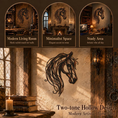 🐎✨ Horse Head Metal Wall Art — Equestrian Openwork Décor in Black, Bronze & Copper