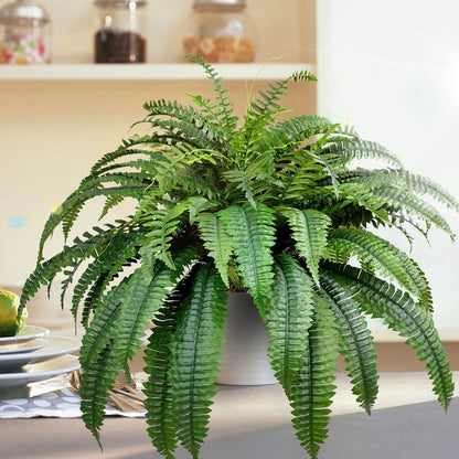 🌿So real, you’ll try to water it☀️ Sun won’t fade it, rain won’t ruin it – outdoor‑ready artificial fern!   🛡️