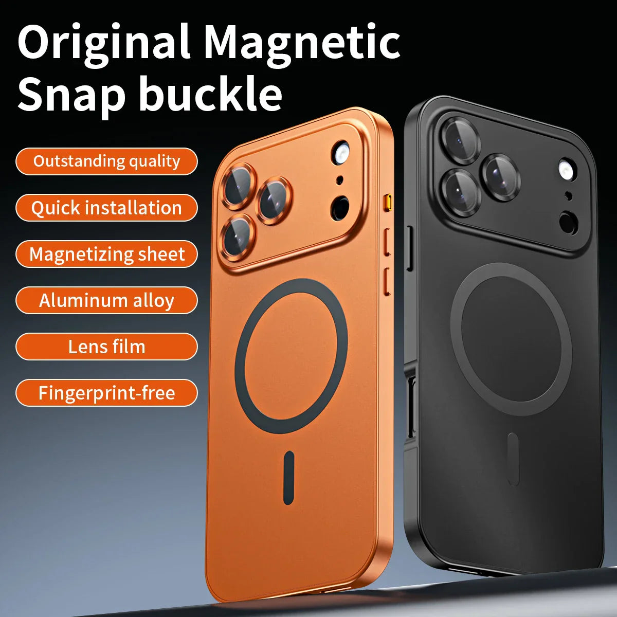 Aluminum Frame Magnetic Cover For iPhone