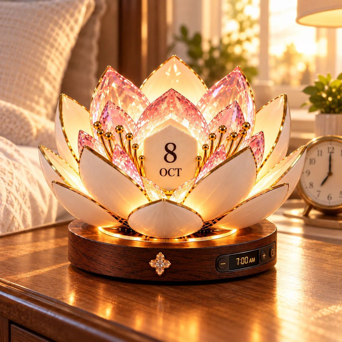 🌸 Automatic Blooming Perpetual Calendar — Flower Calendar That Shows the Date with Warm Ambient Light