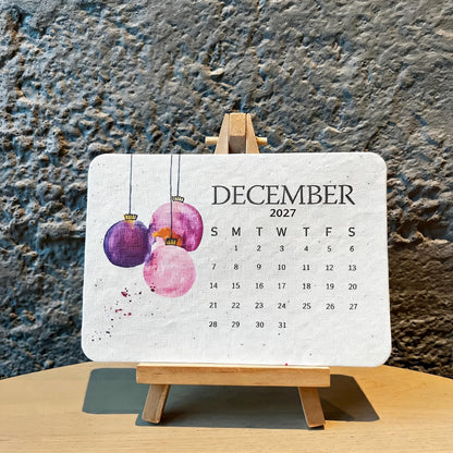 🌱 2027 Seed Paper Calendar — Plantable Eco-Friendly Gift with 12 Botanical Designs