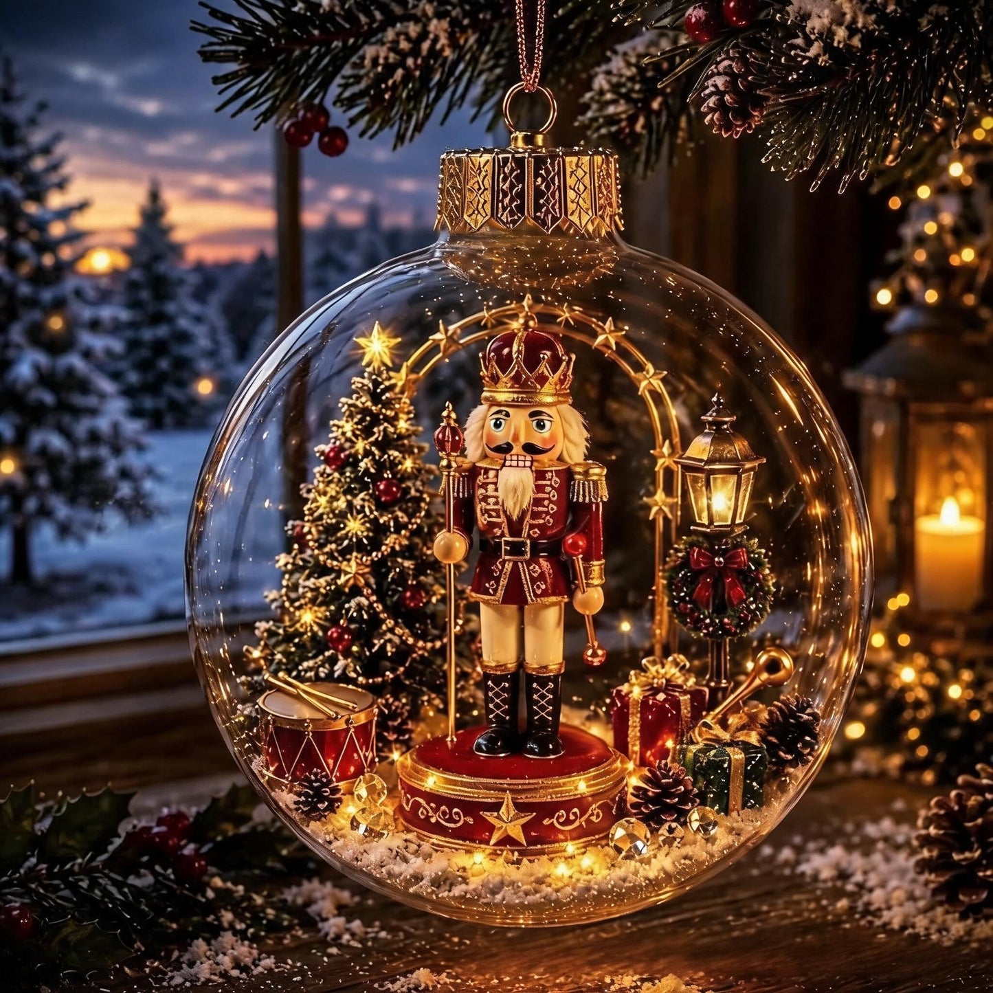 🎄 Lighted Christmas Diorama Globe Ornament: Magical Winter Wonderland Decor! 🎄