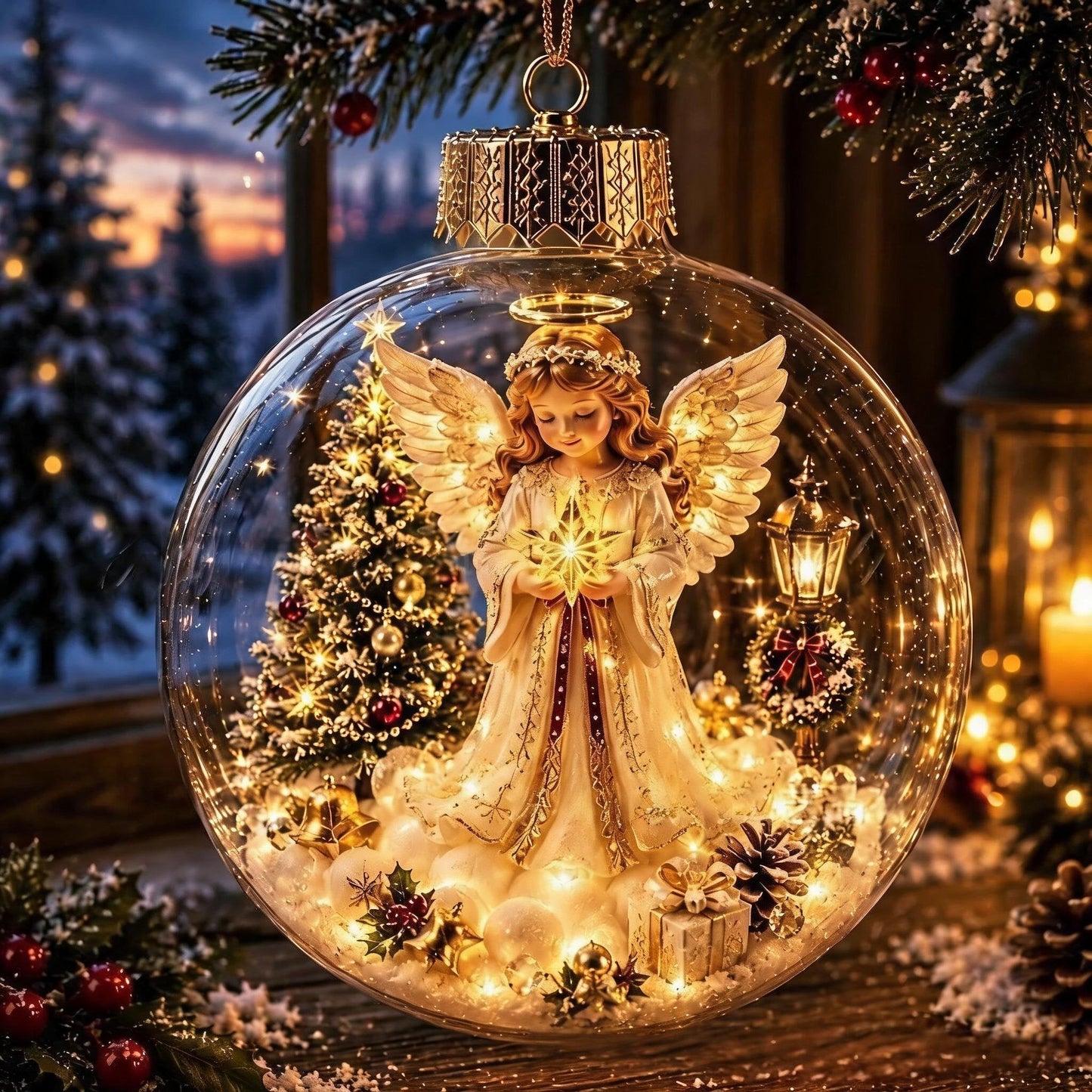 🎄 Lighted Christmas Diorama Globe Ornament: Magical Winter Wonderland Decor! 🎄