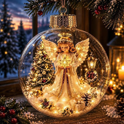 🎄 Lighted Christmas Diorama Globe Ornament: Magical Winter Wonderland Decor! 🎄