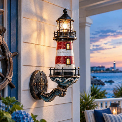 🌊⚓ Vintage Coastal Lighthouse Wall Light — Nautical Glow for Porch, Lake House & Beach Home
