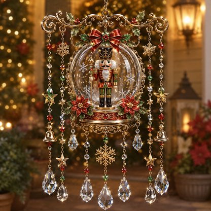 🎄 Christmas Crystal Wind Chime: Sparkling Holiday Porch & Garden Decor! ✨
