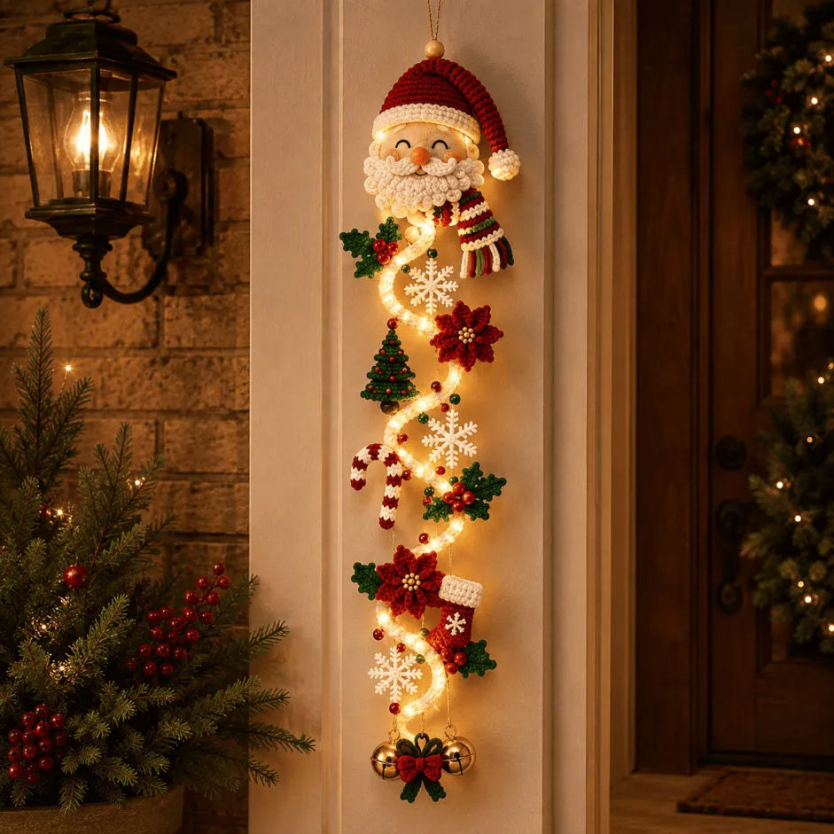 ✨🎄 MerryCascade™ Glowing Christmas Door Hanger — Warm Light, Handcrafted Charm, 6 Vertical Designs