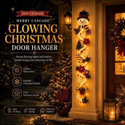 ✨🎄 MerryCascade™ Glowing Christmas Door Hanger — Warm Light, Handcrafted Charm, 6 Vertical Designs