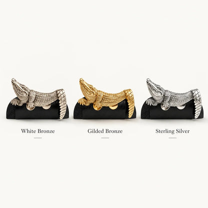 🐊✨ Sculptural Animal Metal Pocket Square
