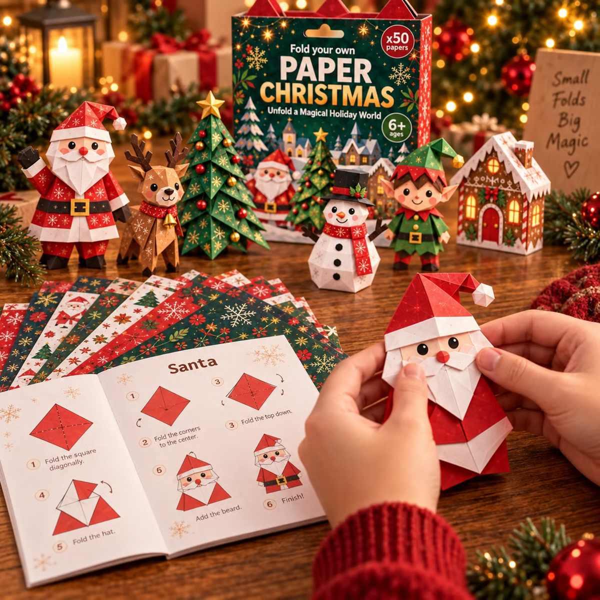 🎄✂️ Paper Christmas Craft Kit — 250 Sheets, 5 Festive Themes, DIY 3D Paper Crafts