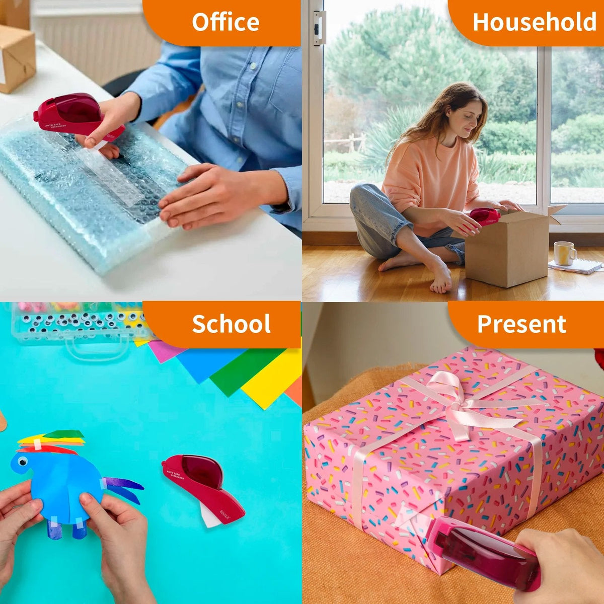 ✂️📦 Automatic Tape Dispenser — One-Handed, Battery-Free, Clean Cut Every Time
