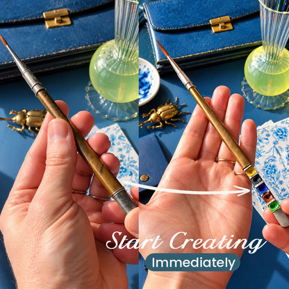🎨Portable Paintbrush & Colors Set — All-in-One Travel Painting Kit