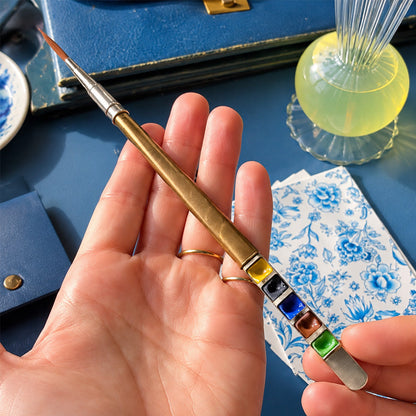 🎨Portable Paintbrush & Colors Set — All-in-One Travel Painting Kit